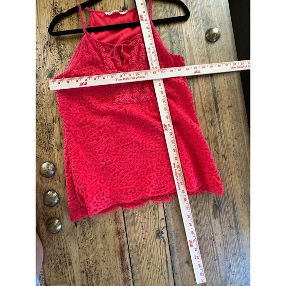 Solitaire Womens Red Pink‎ Tank Top Medium sleeveless mini Cotton pullover - Picture 6 of 6